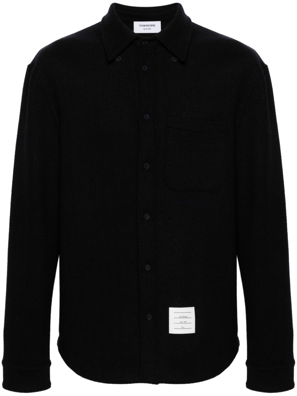THOM BROWNE Herringbone Logo Shirt - FW24 Collection