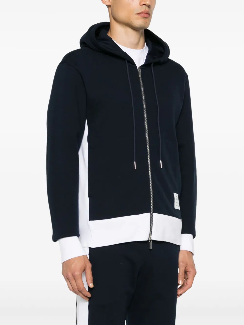 THOM BROWNE Engineered 4 Bar Classic Loopback Zip Up Hoodie