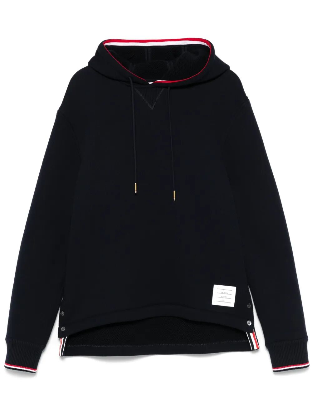 THOM BROWNE Oversized Hoodie Pullover with RWB Tipping Stripe