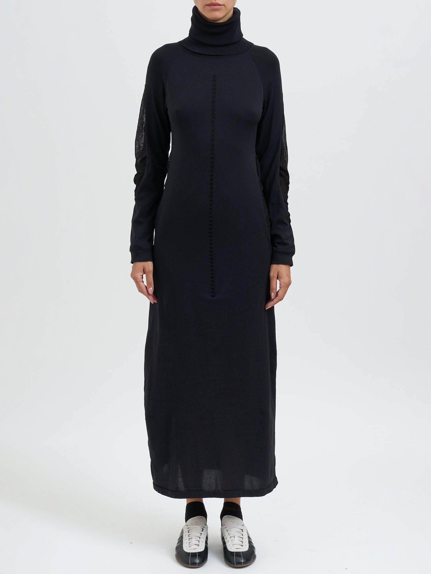 Y-3 Hooded Knit Dress with Fitted Silhouette