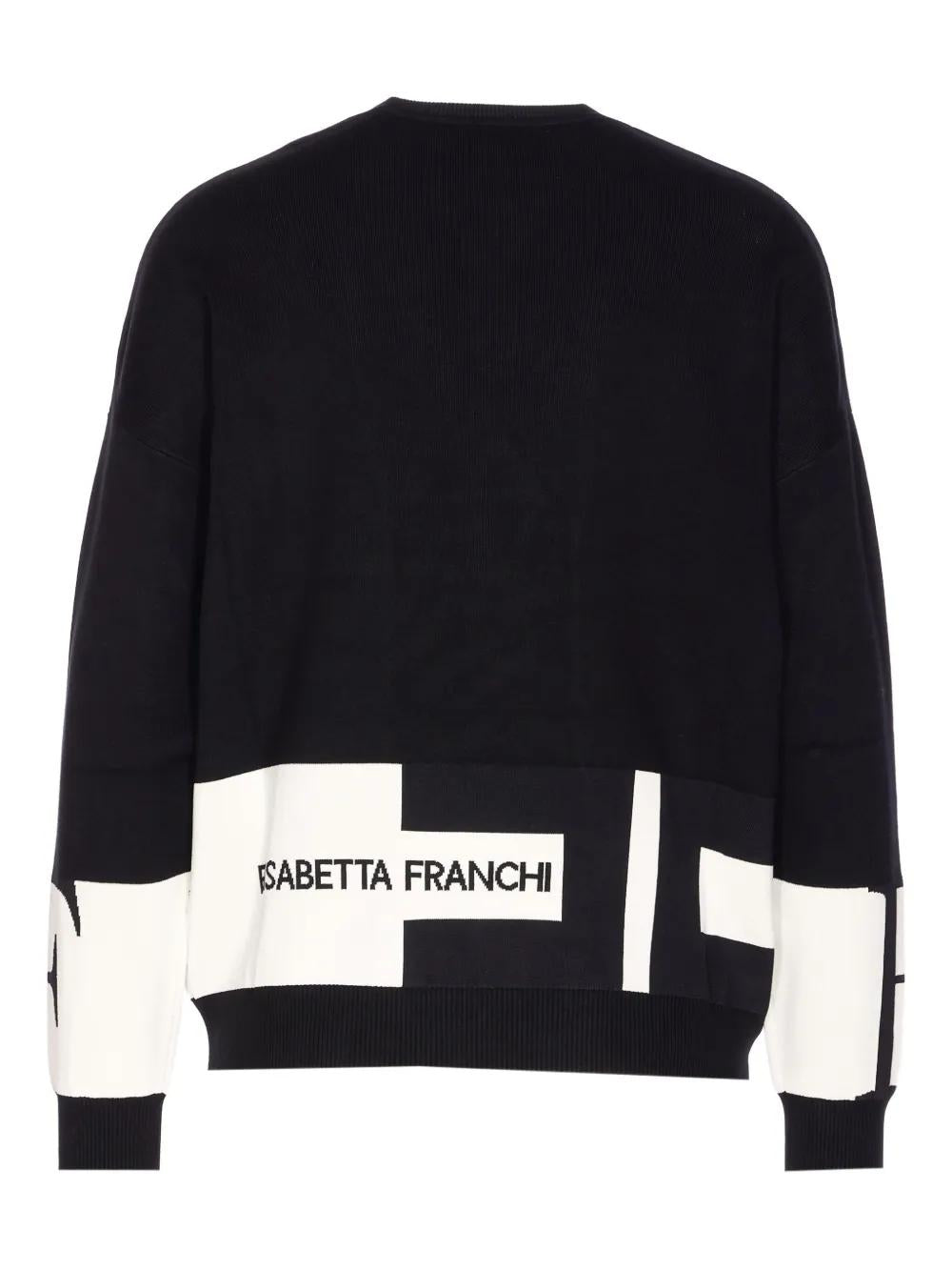 ELISABETTA FRANCHI Crew-Neck Logo Sweatshirt for Women