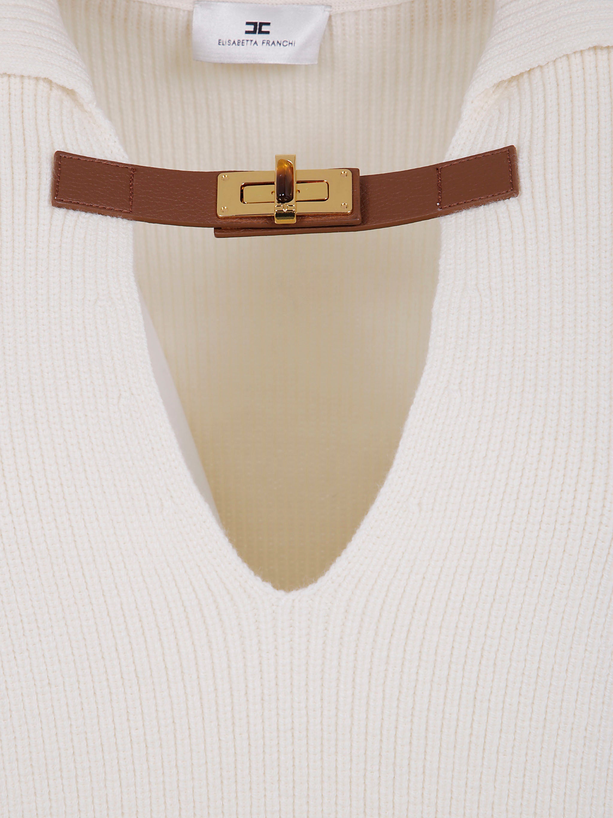 ELISABETTA FRANCHI Polo Neck Sweater for Women - FW25 Collection