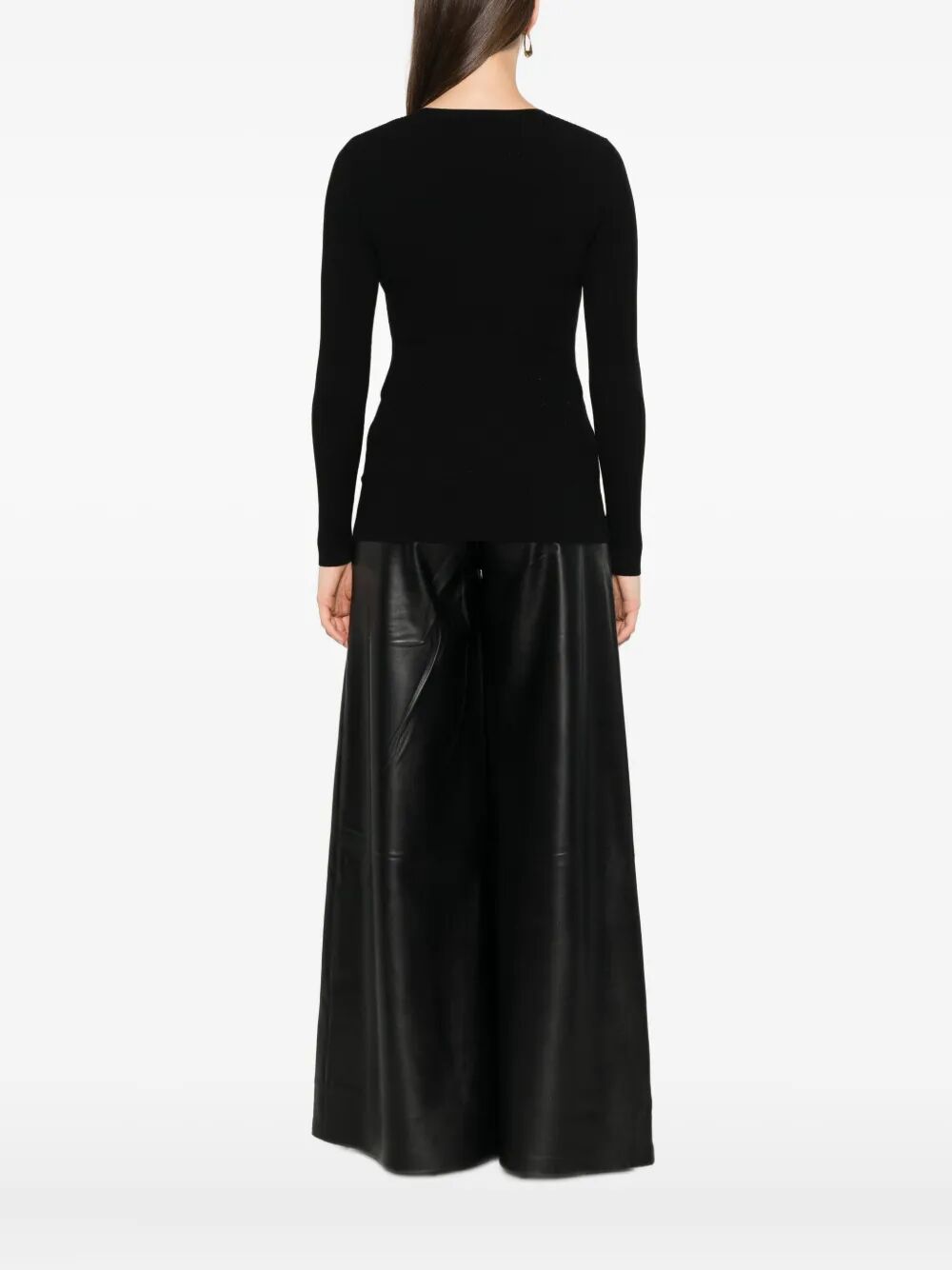 ELISABETTA FRANCHI Long-Sleeved Top with Logo Detail