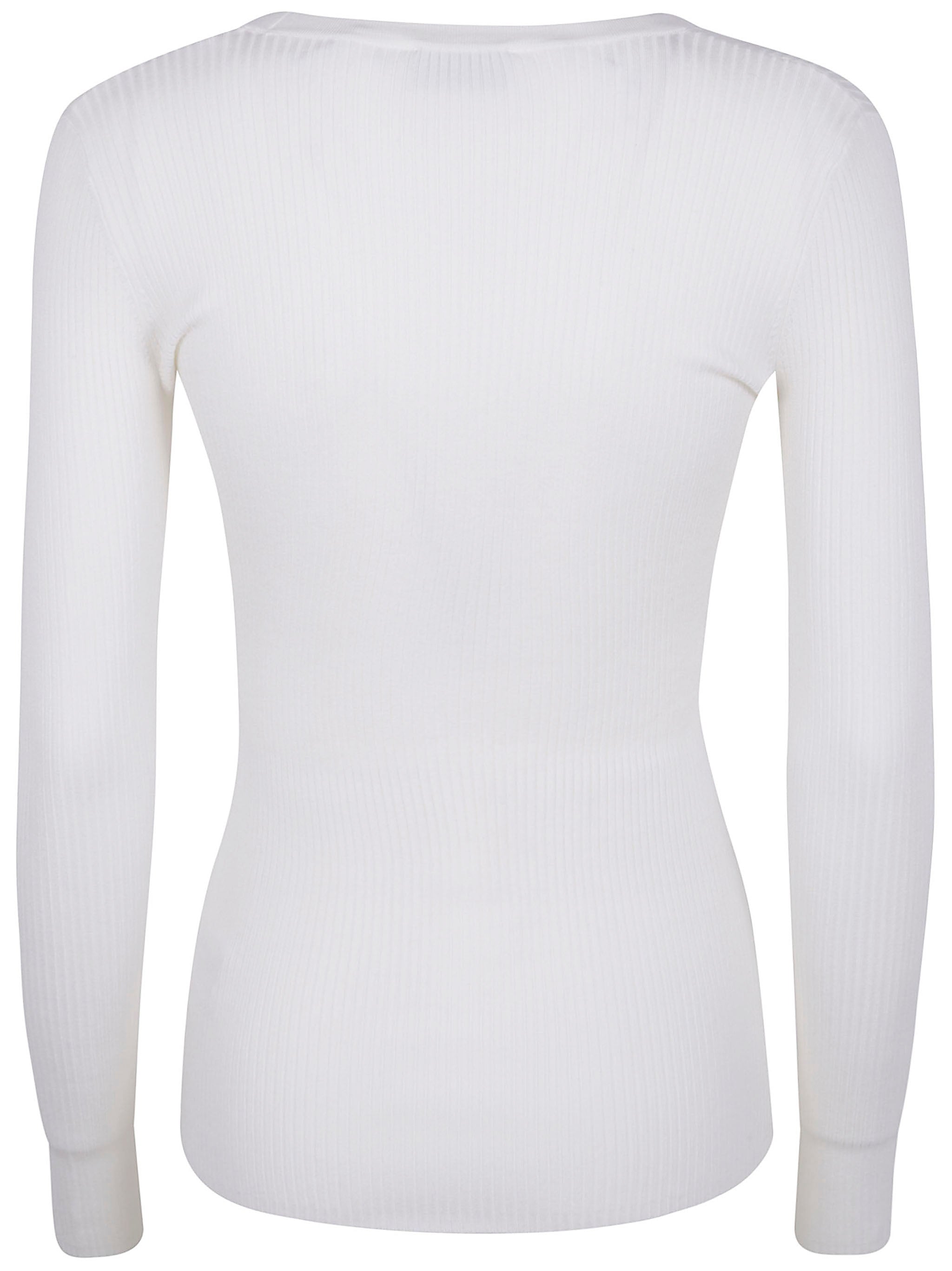 ELISABETTA FRANCHI Ribbed Top with Button Details