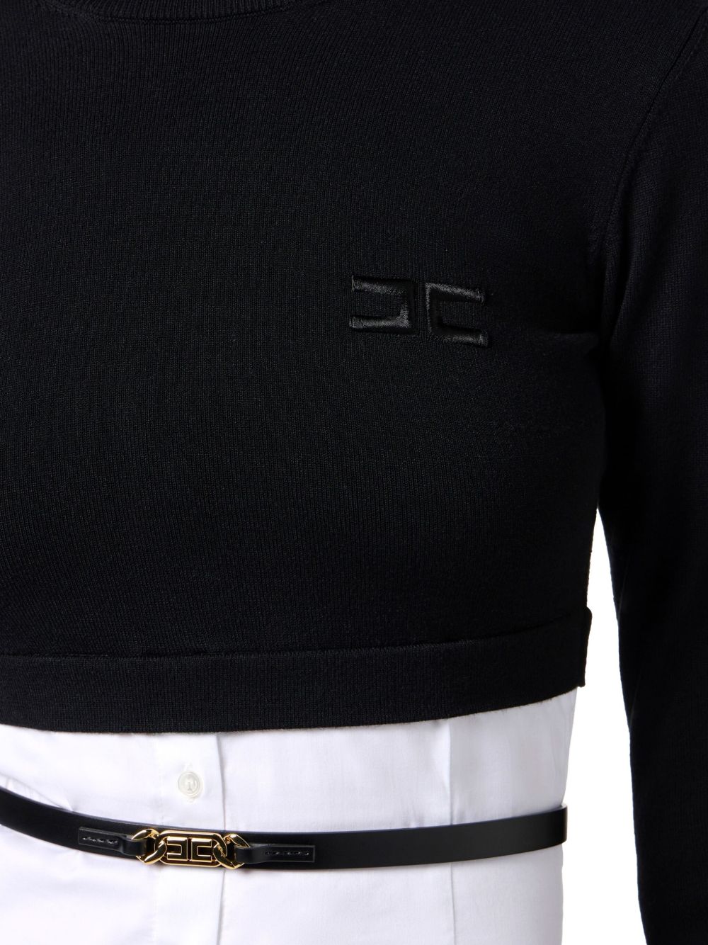 ELISABETTA FRANCHI Layered High-Neck Sweater