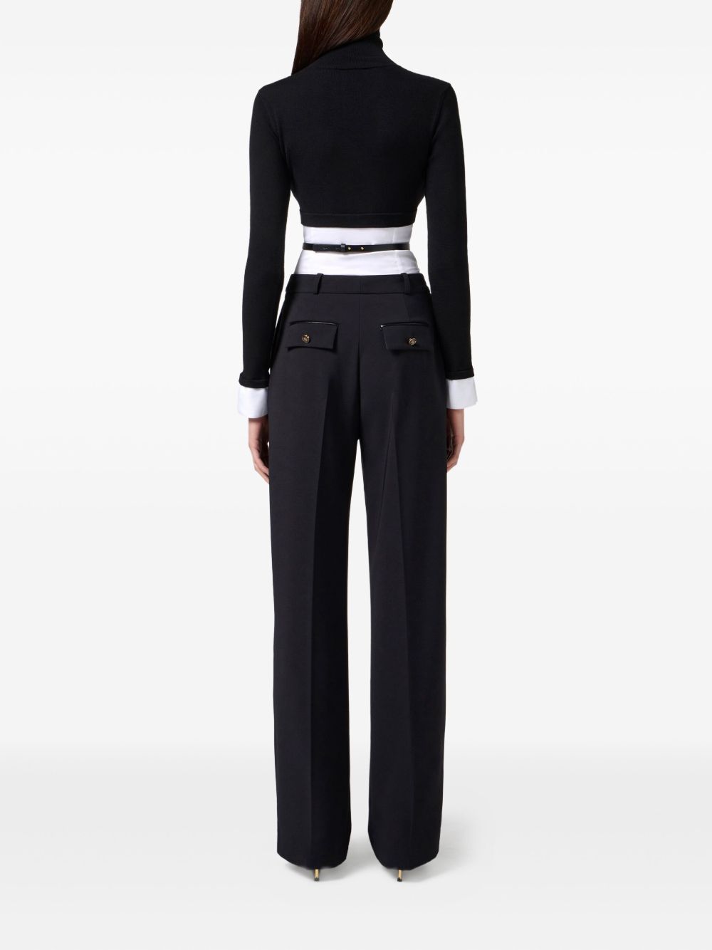 ELISABETTA FRANCHI Layered High-Neck Sweater