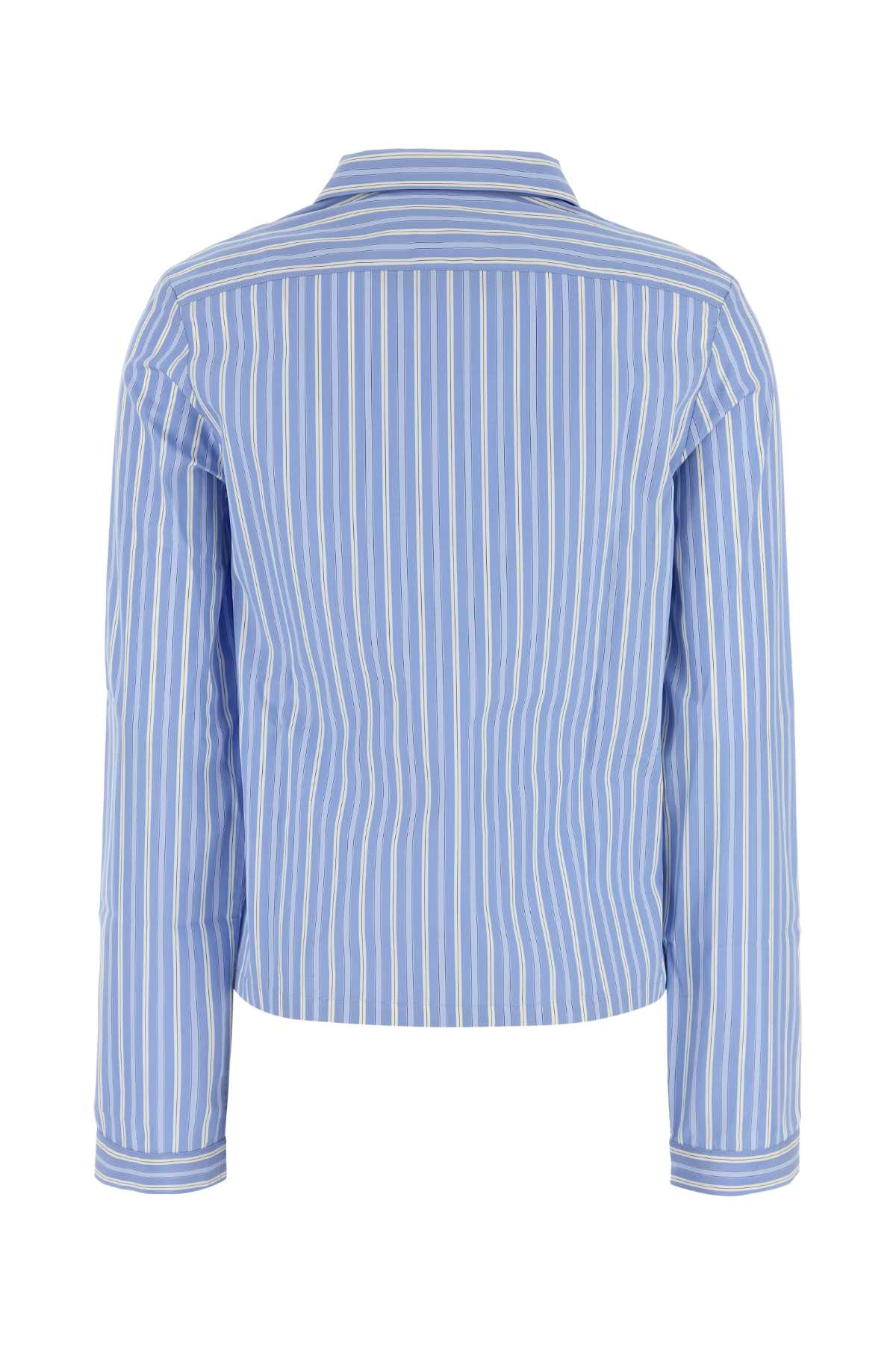 MIU MIU Embroidered Stripped Poplin Shirt for Women