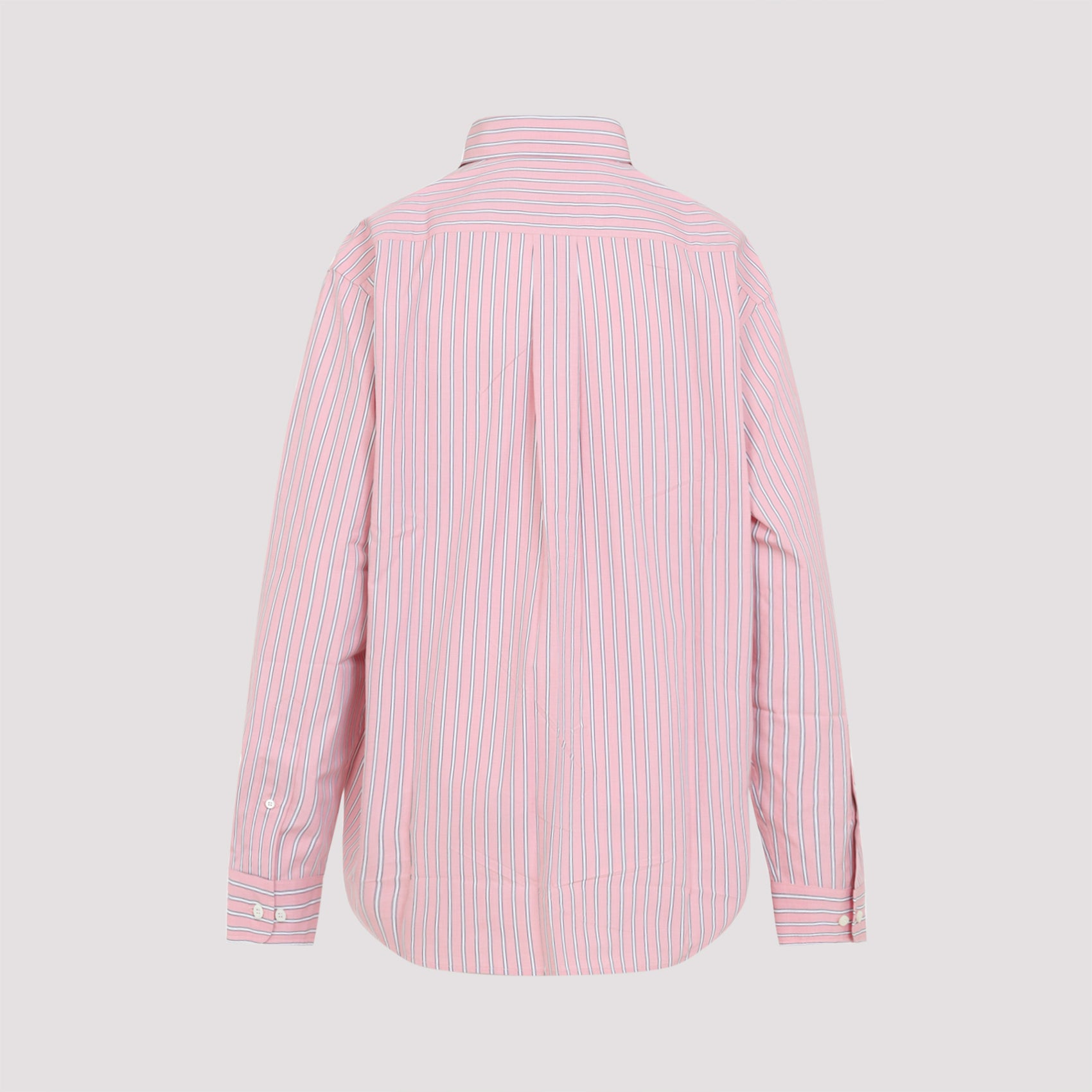 MIU MIU Striped Cotton Shirt with Logo Embroidery for Women