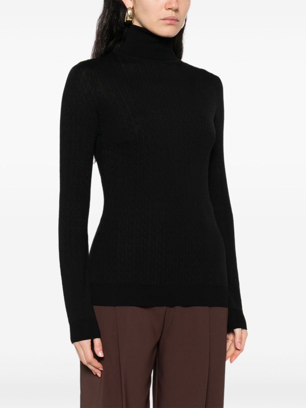 ELISABETTA FRANCHI Ribbed Turtleneck Top