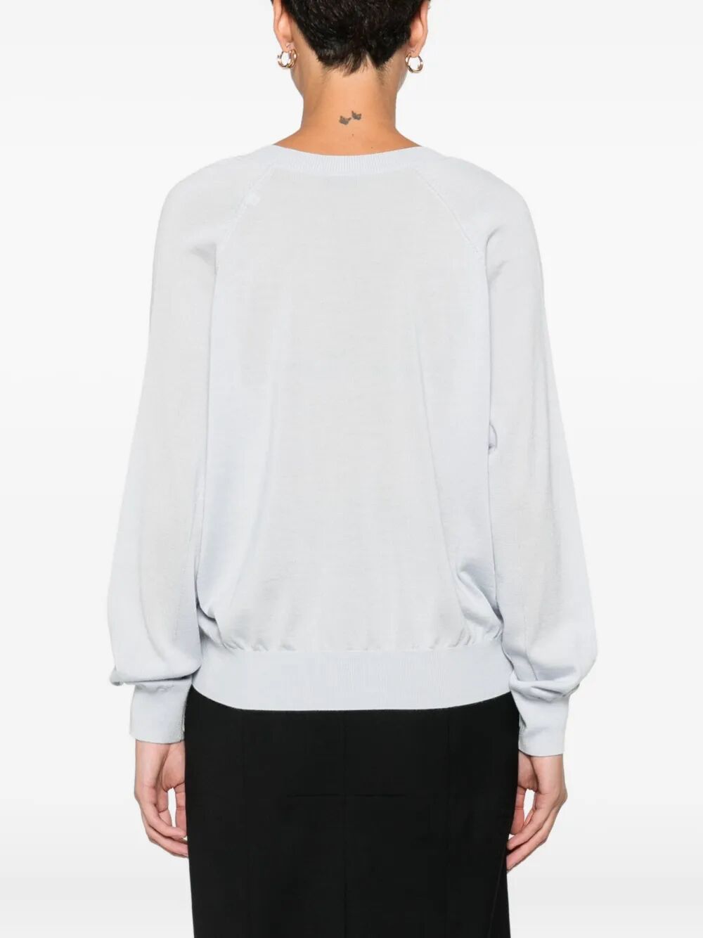 ELISABETTA FRANCHI Wool Blend Tricot V-Neck Sweater