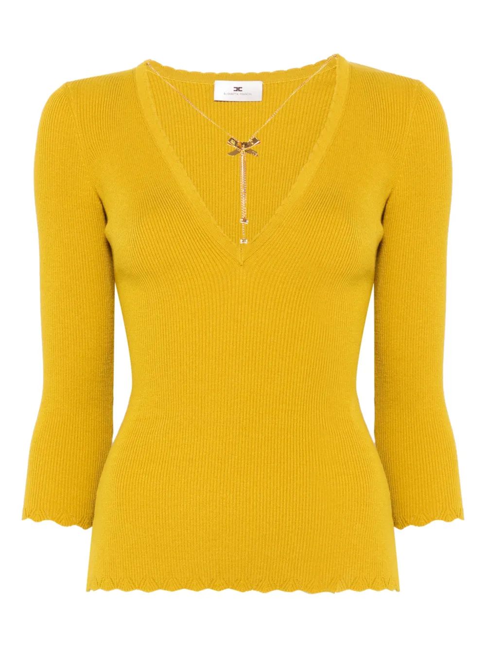 ELISABETTA FRANCHI V-Neck Sweater for Women - SS25 Collection