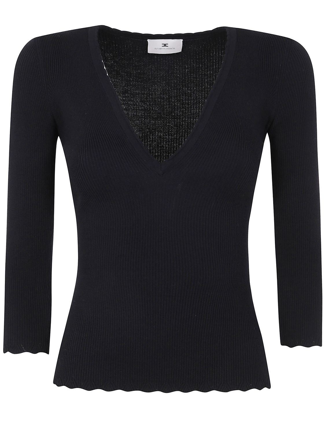 ELISABETTA FRANCHI V Neck Knit Sweater