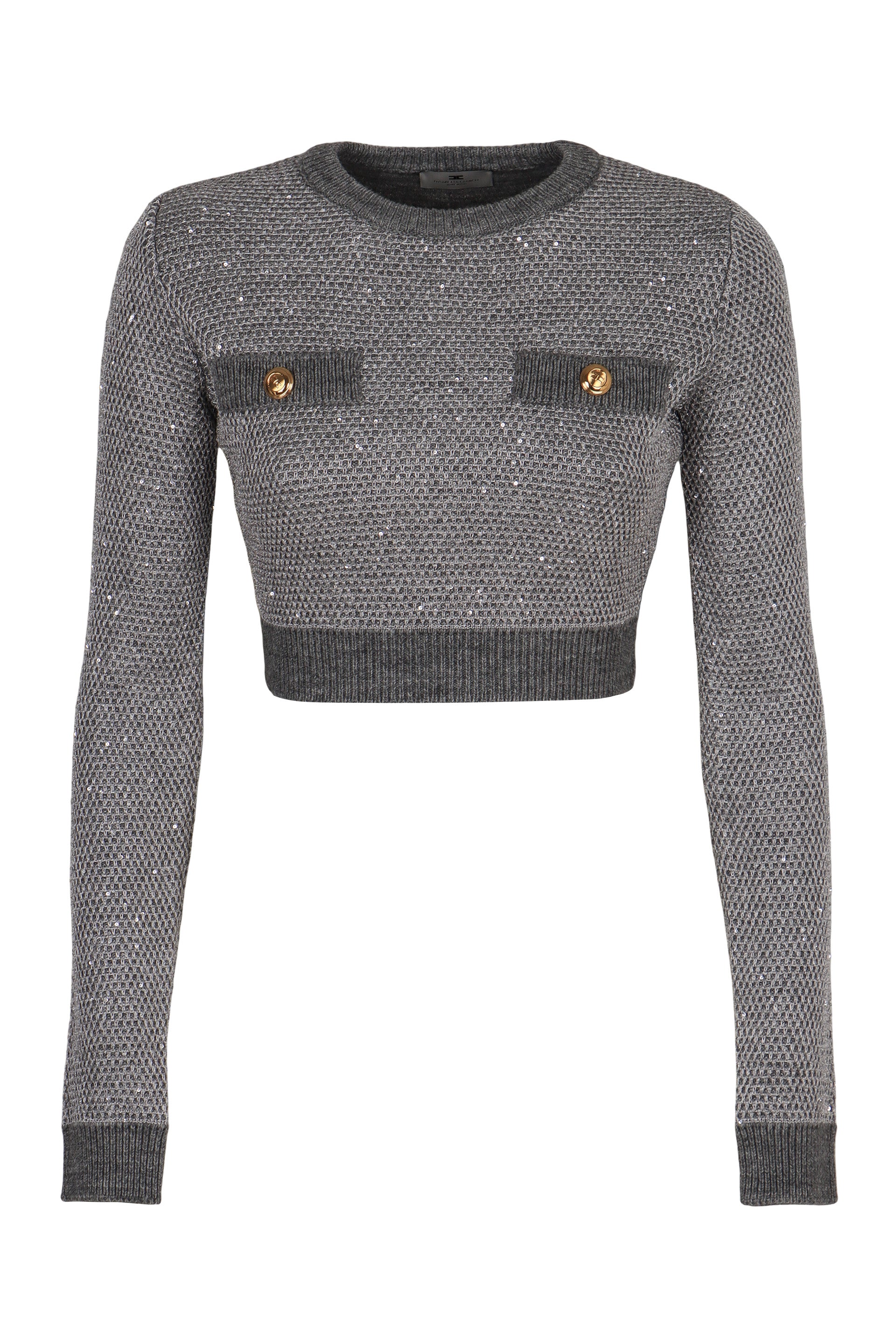 ELISABETTA FRANCHI Fitted Sequin-Embellished Sweater