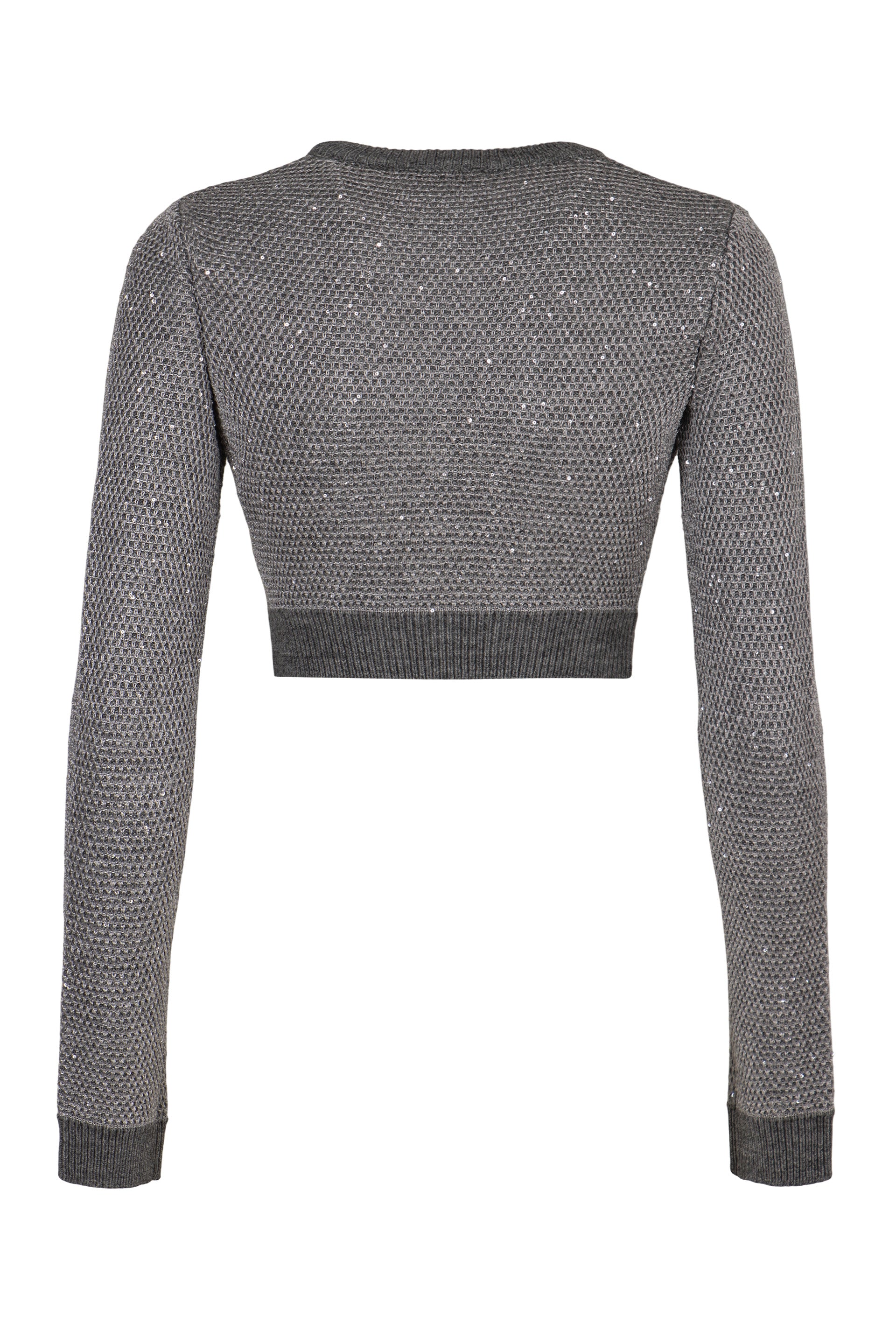 ELISABETTA FRANCHI Fitted Sequin-Embellished Sweater