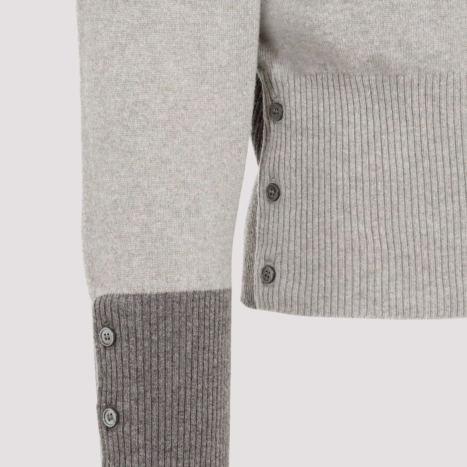 THOM BROWNE Two-Tone Cashmere Sweater for Men