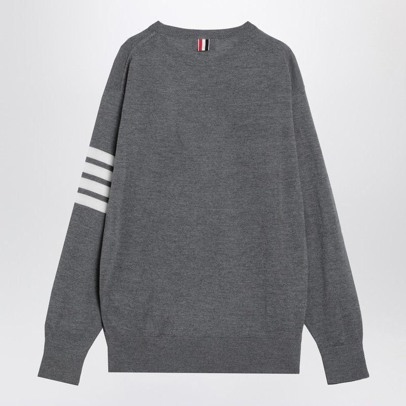 THOM BROWNE Wool Sweater with Crew Neck and 4-Bar Detail