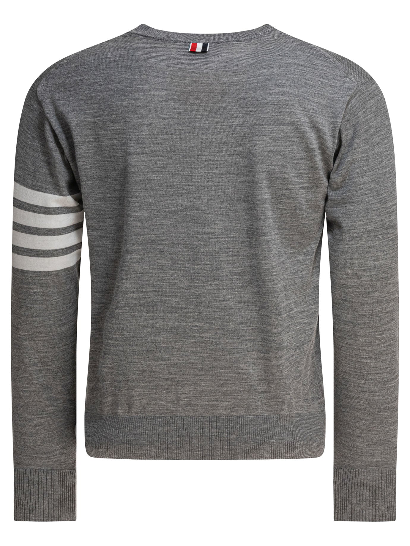 THOM BROWNE Classic Crewneck Pullover with 4 Bar Sleeve for Men
