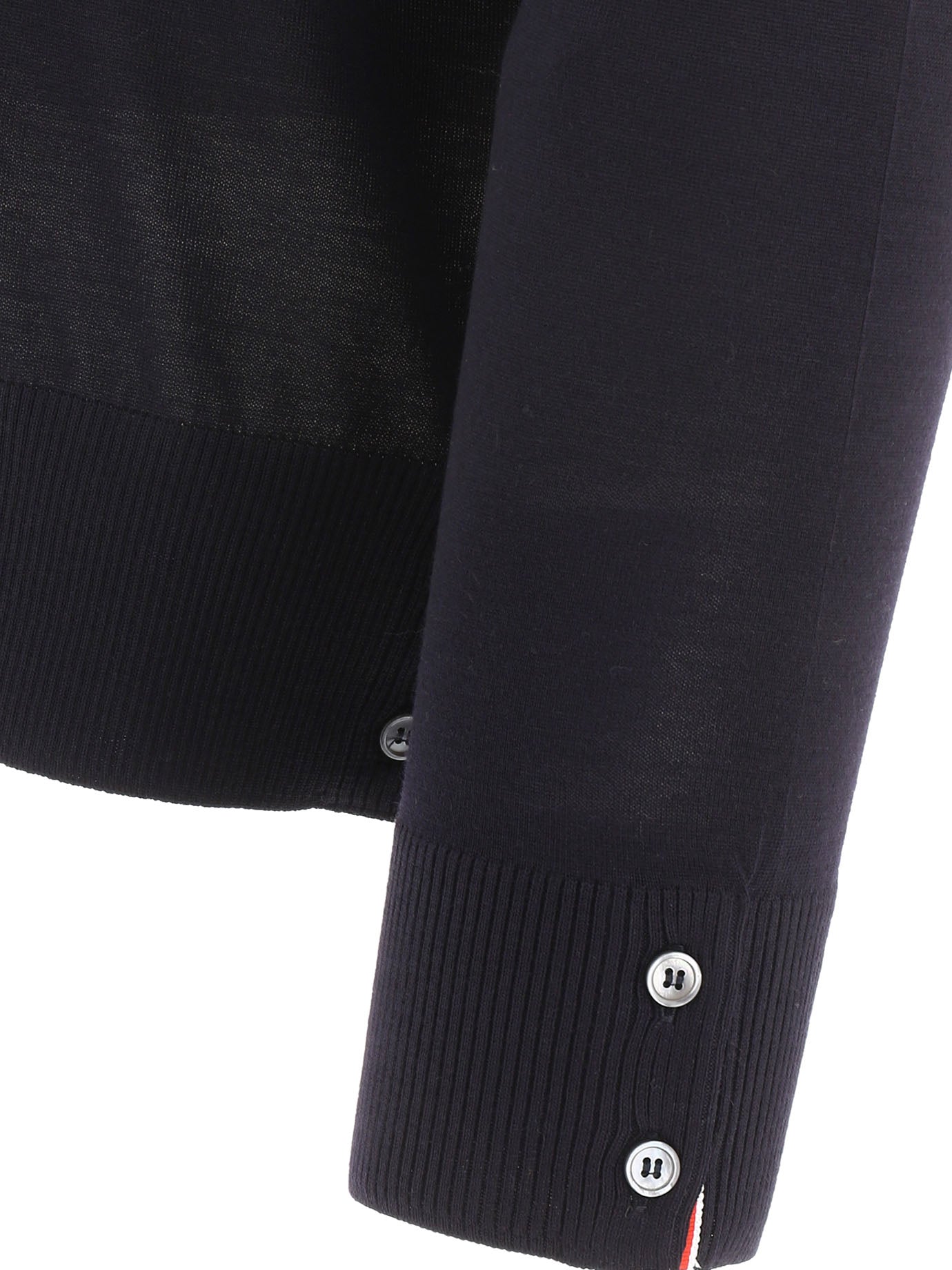 THOM BROWNE Classic Crewneck Pullover with 4 Bar Sleeve in Fine Merino Wool