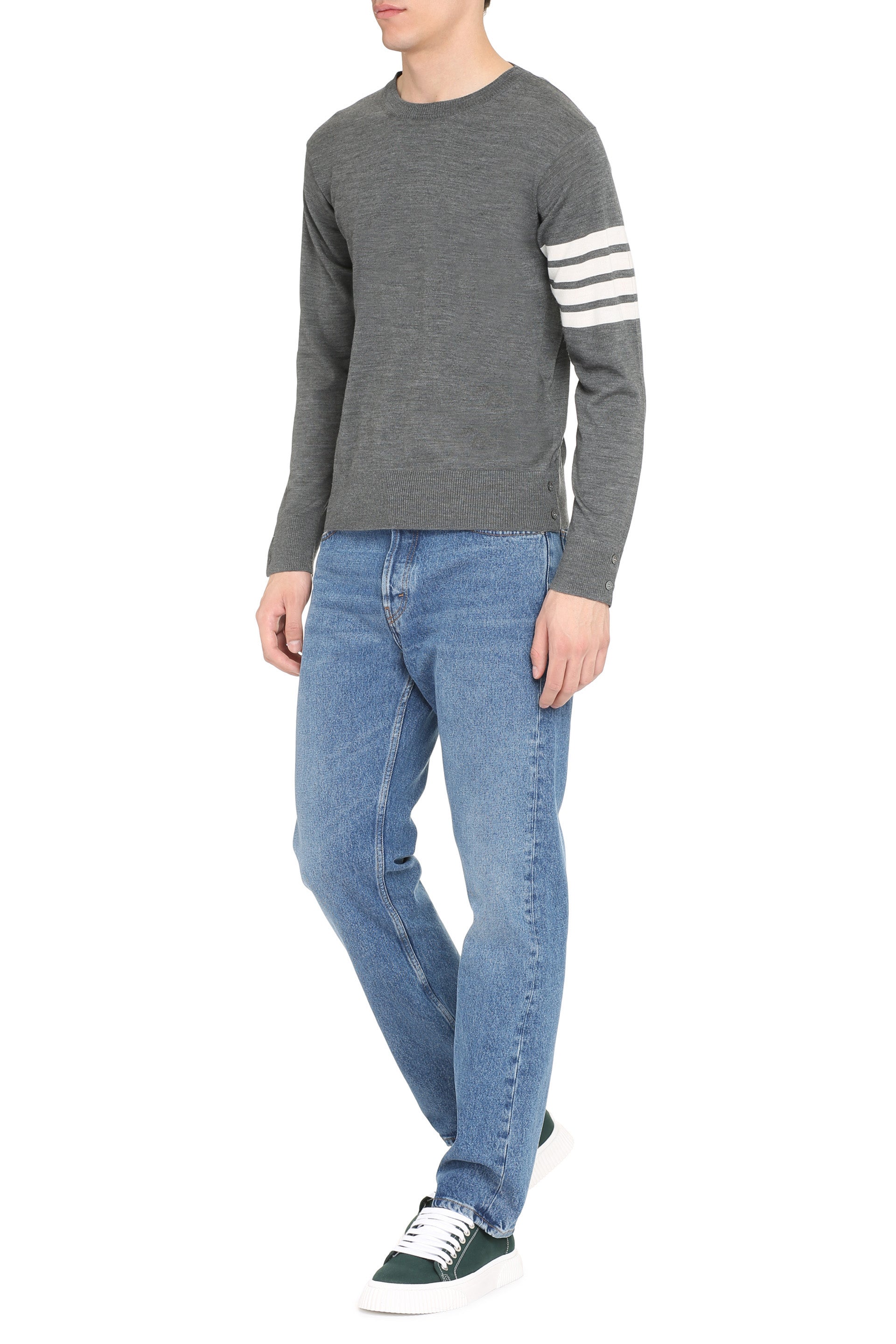 THOM BROWNE Classic Wool Sweater for Men - Timeless Fit