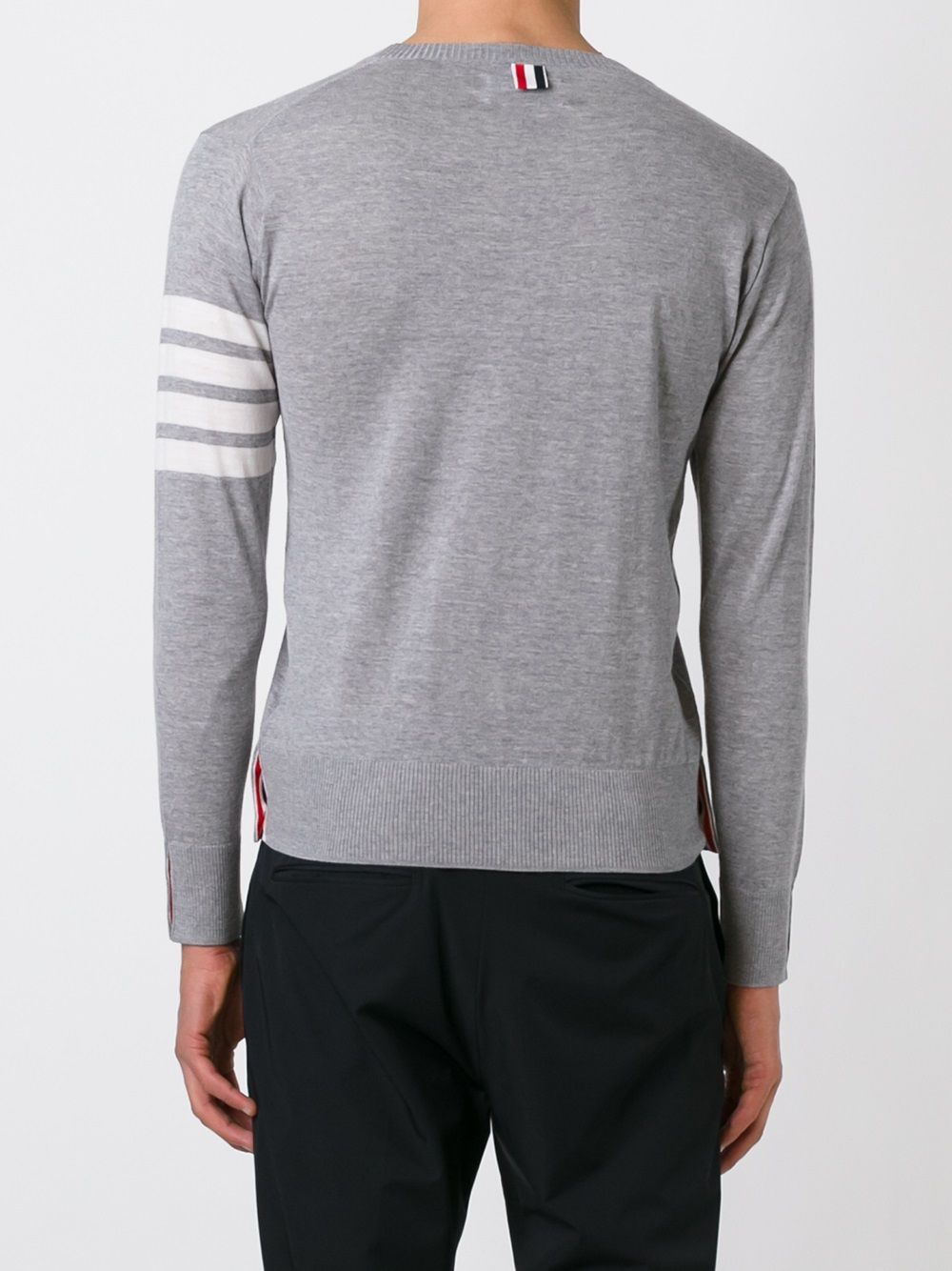 THOM BROWNE Men's Wool Pullover with Stripes