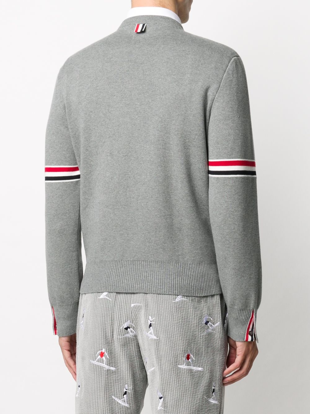 THOM BROWNE Crew-Neck Button Closure Cotton Sweater for Men - FW24