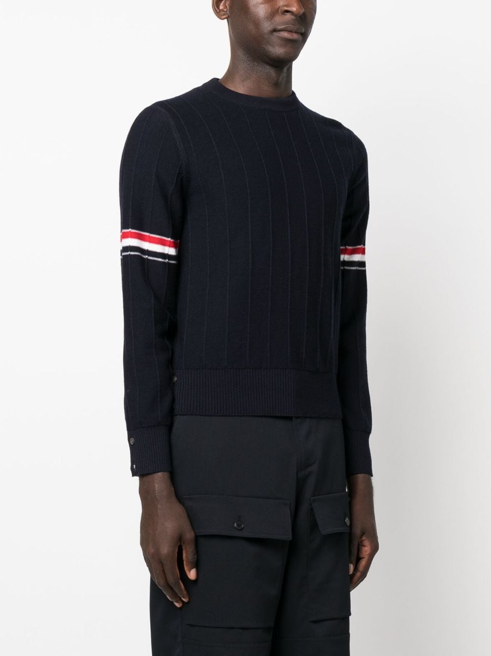 THOM BROWNE RWB Stripe Wool Crewneck Jumper - SS24