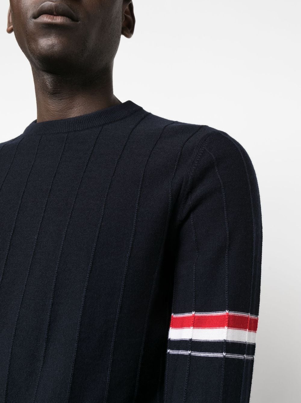 THOM BROWNE RWB Stripe Wool Crewneck Jumper - SS24