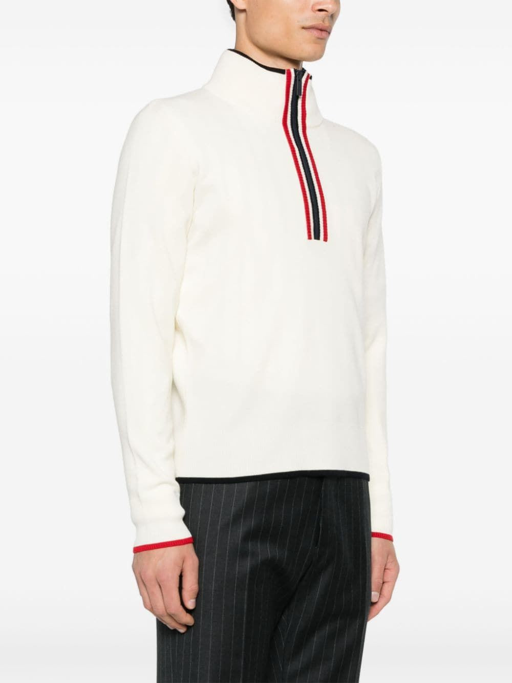 THOM BROWNE Funnel Neck Half Zip Pullover - Men’s Mini Style
