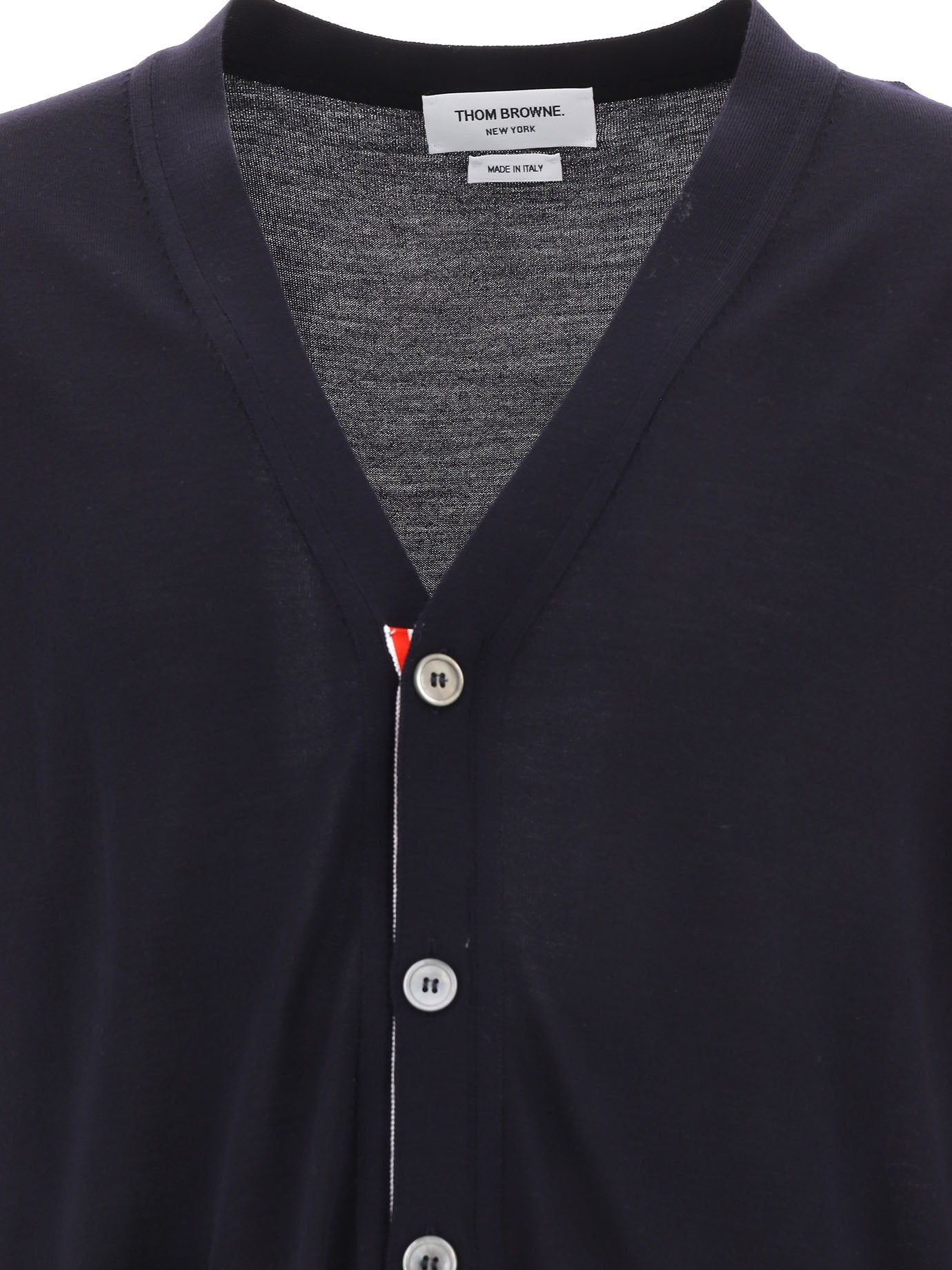 THOM BROWNE Classic V-Neck Knit Cardigan for Men