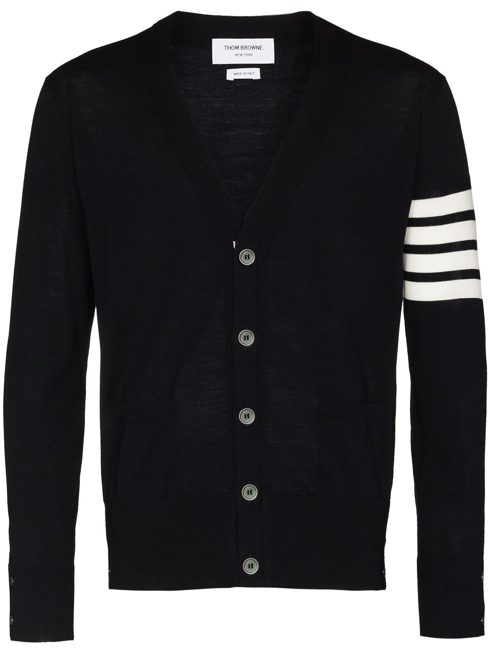 THOM BROWNE Classic V-Neck Knit Cardigan for Men