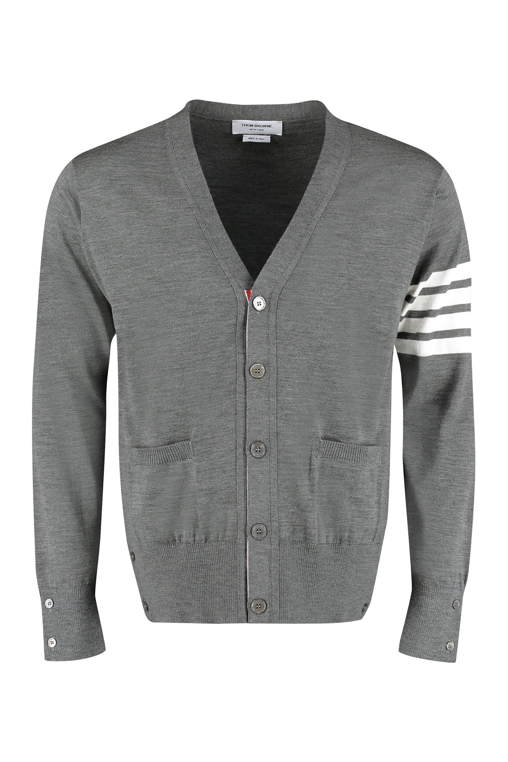 THOM BROWNE Classic 4-Bar V-Neck Cardigan for Men