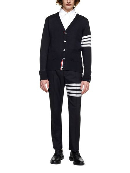 THOM BROWNE Merino Wool Cardigan with Striped Details - 2025 Collection
