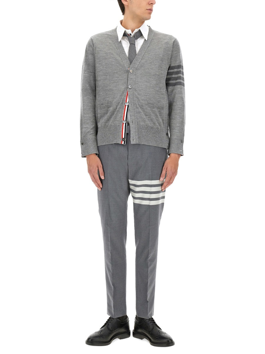 THOM BROWNE Regular Fit 4-Bar Cardigan - Size 3