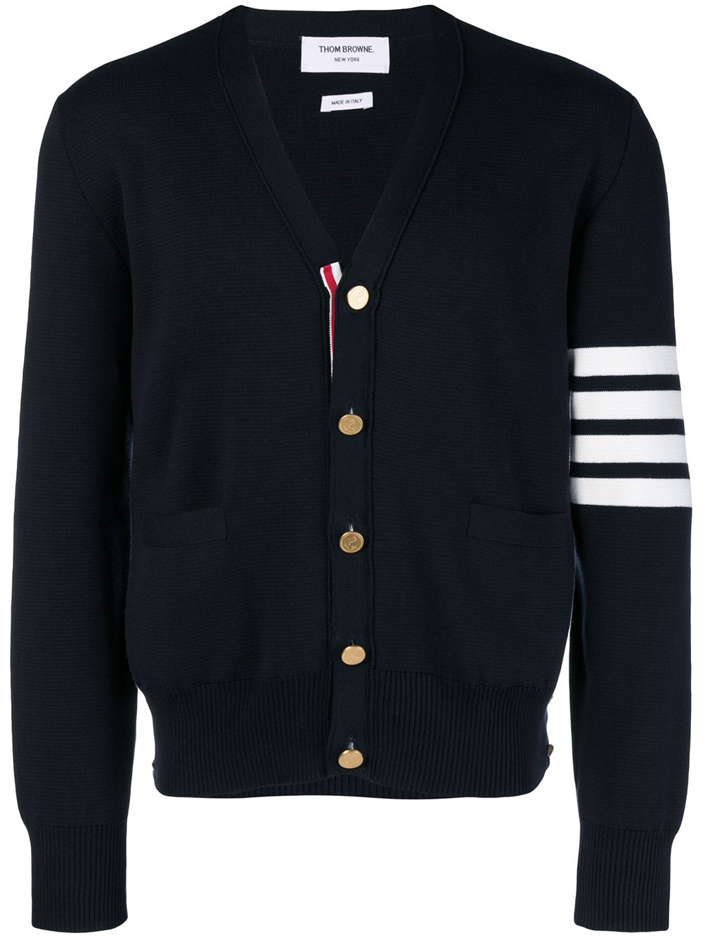 THOM BROWNE Cozy 4-Bar Cotton Cardigan for Men