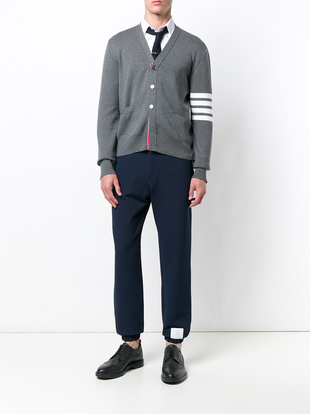 THOM BROWNE Elegant Men's V-Neck Cardigan