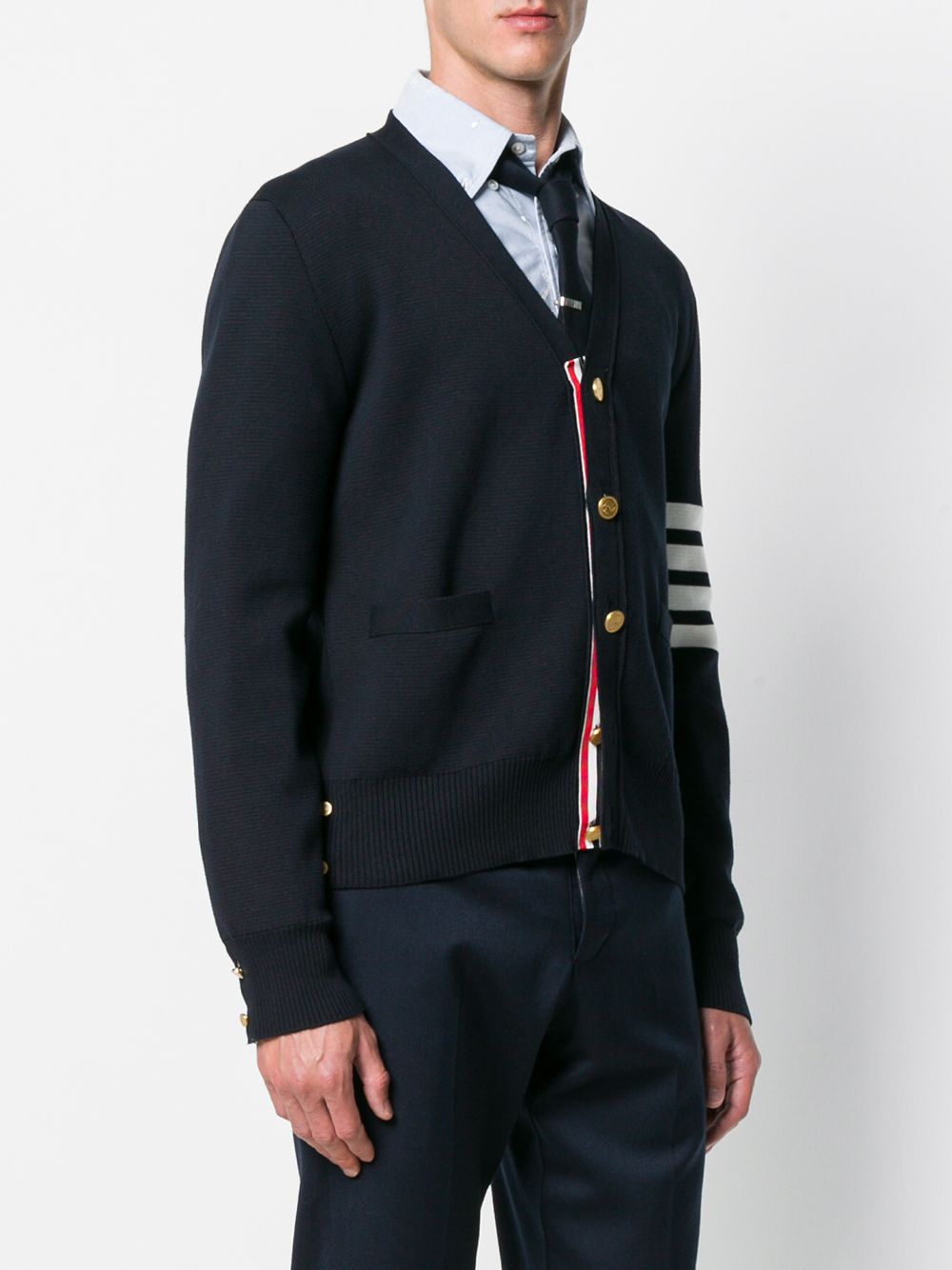 THOM BROWNE Cozy 4-Bar Cotton Cardigan for Men