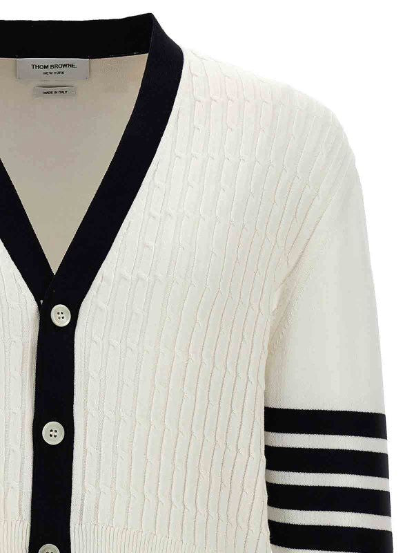 THOM BROWNE Cotton Cardigan for Men