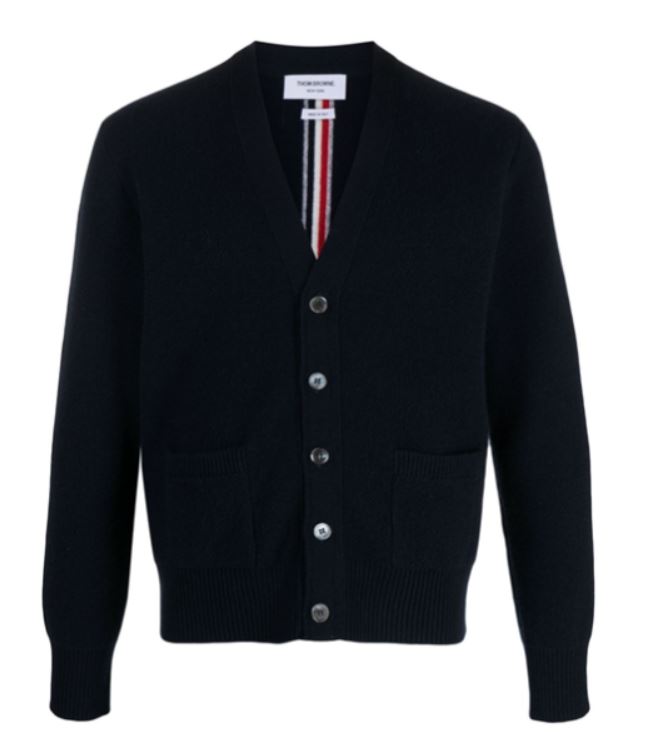 THOM BROWNE Men's Wool V-Neck Cardigan