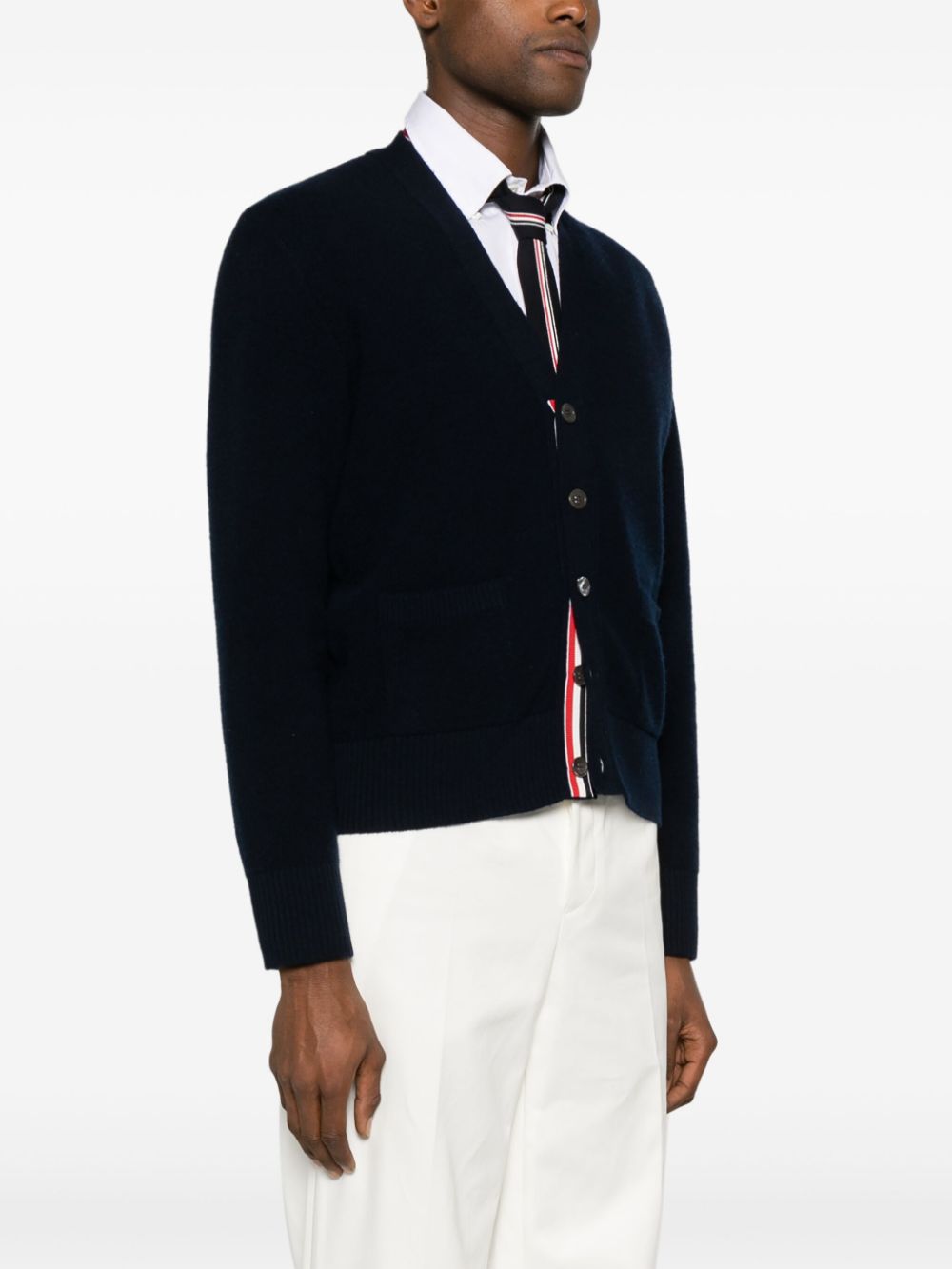 THOM BROWNE Men's Wool V-Neck Cardigan