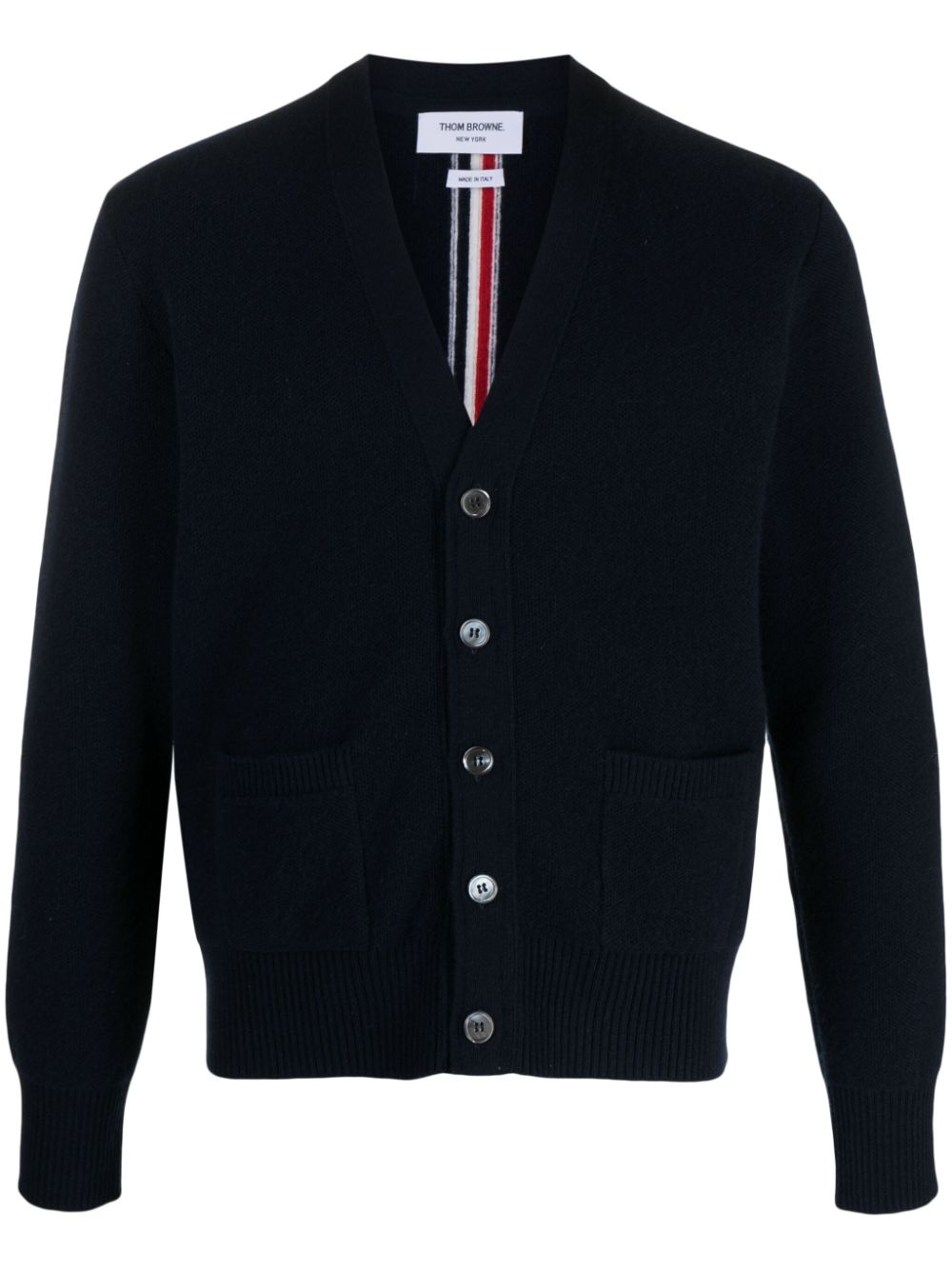 THOM BROWNE Men's Wool V-Neck Cardigan