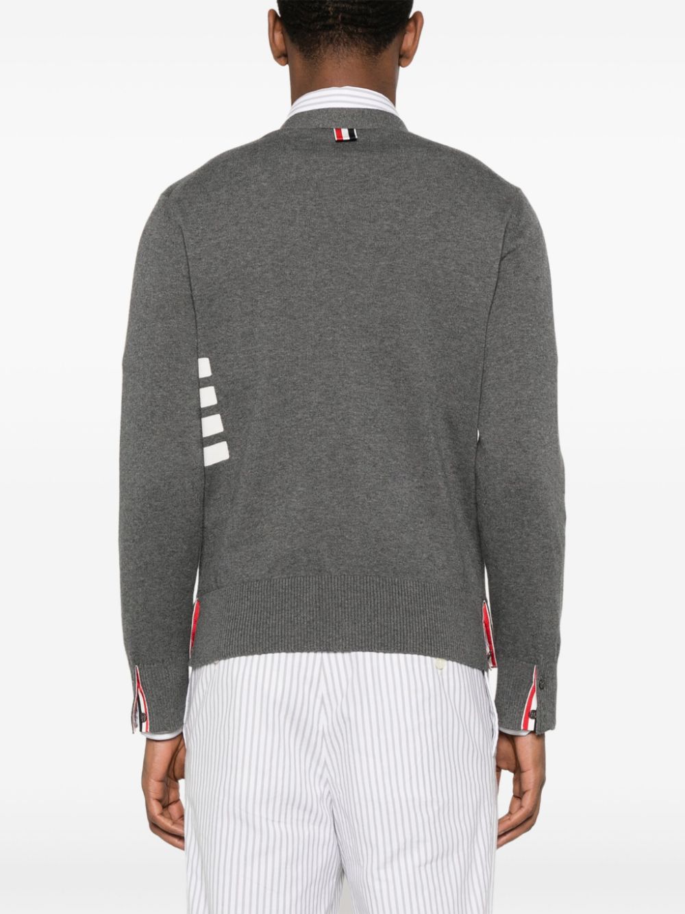 THOM BROWNE Signature 4-Bar Cotton Cardigan for Men