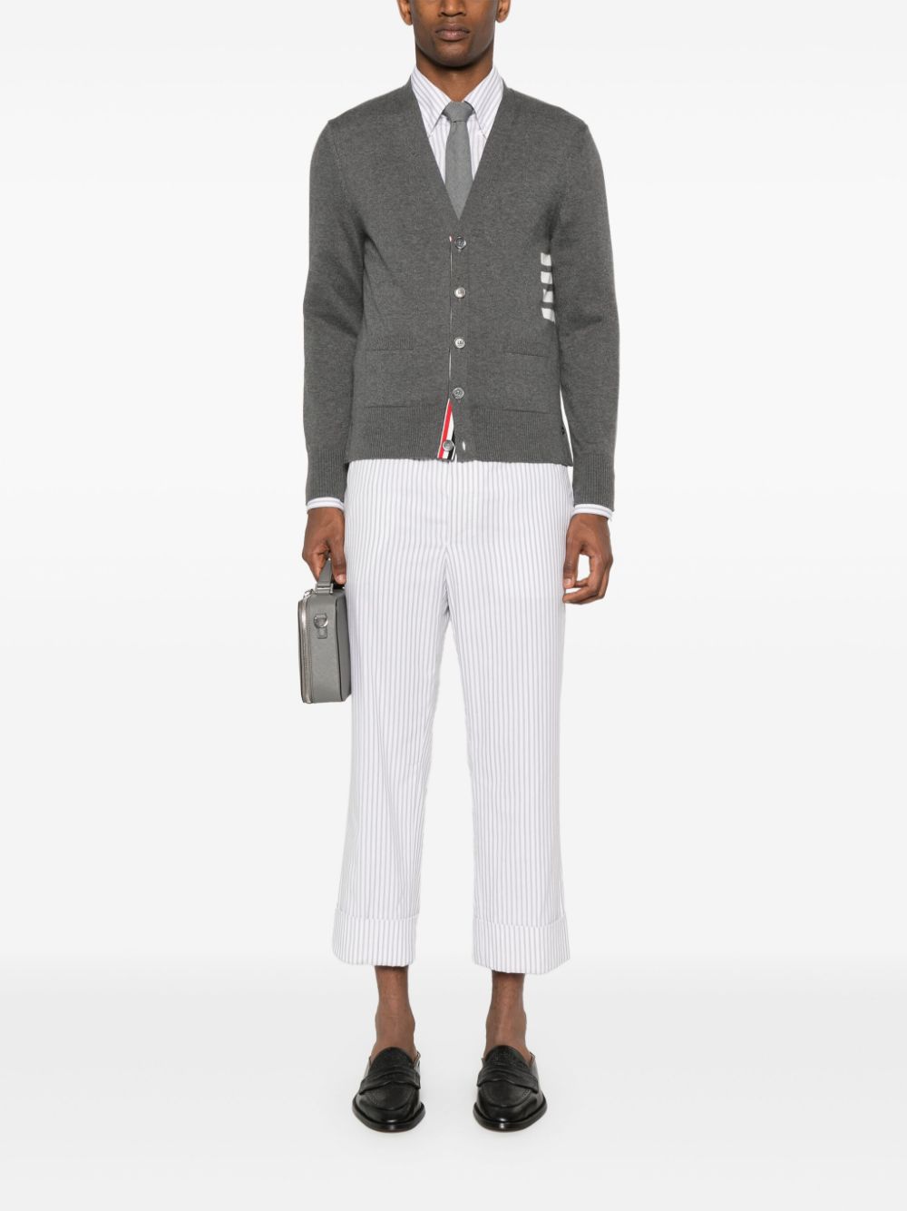 THOM BROWNE Signature 4-Bar Cotton Cardigan for Men