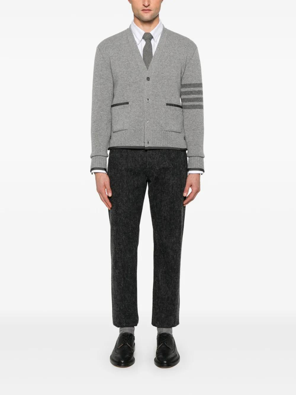 THOM BROWNE Classic Virgin Wool Sweater for Men