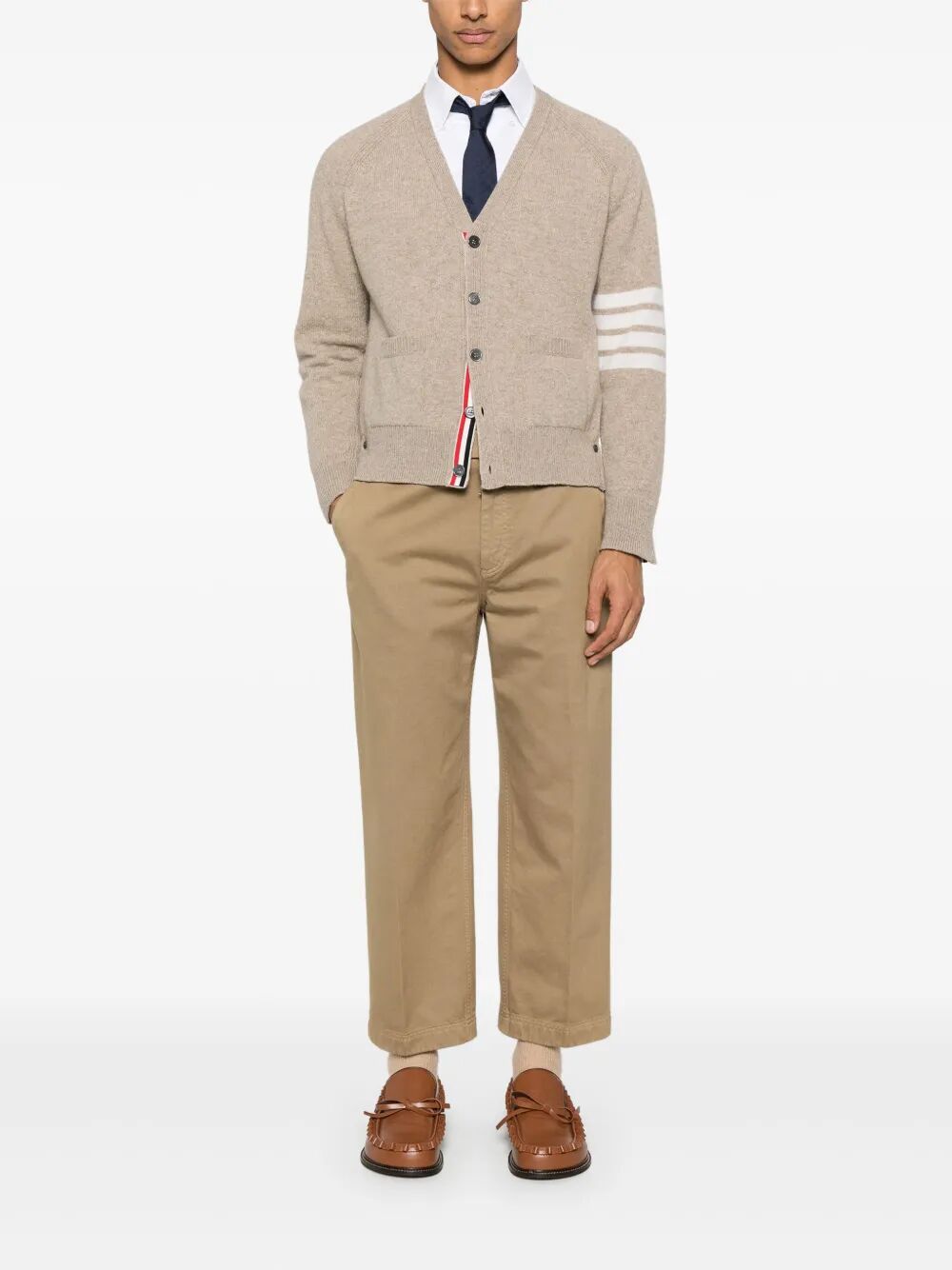 THOM BROWNE Men's V Neck Cardigan - FW25 Style