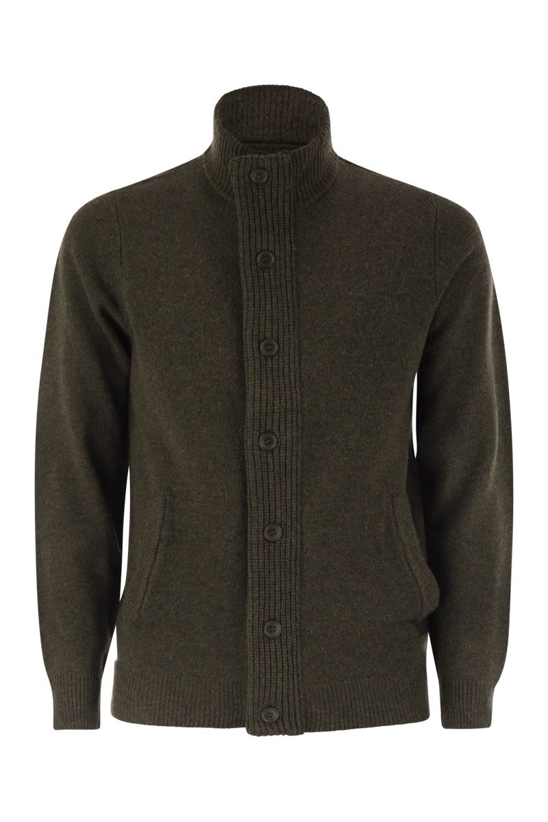BARBOUR Men's Zip-Up Jumper with Elbow Patches