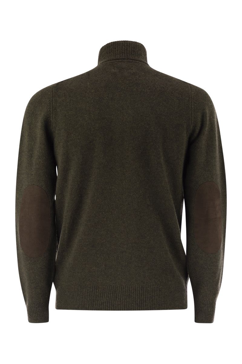 BARBOUR Men's Zip-Up Jumper with Elbow Patches