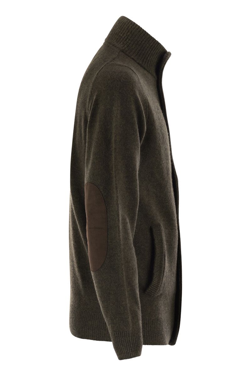 BARBOUR Men's Zip-Up Jumper with Elbow Patches