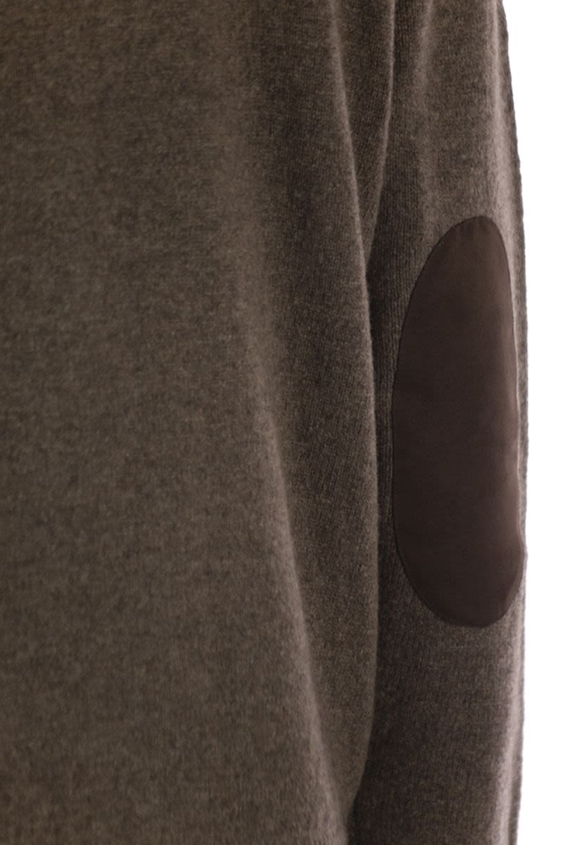 BARBOUR Chunky Knit Zip-Up Jumper with Elbow Patches