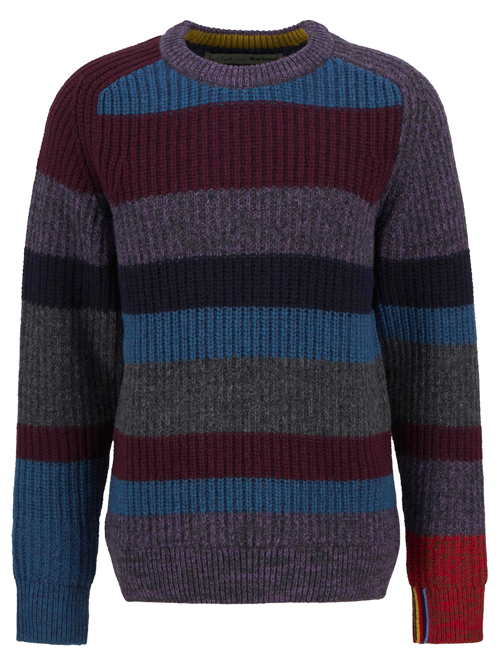PAUL SMITH LOVES BARBOUR Multicolor Striped Crew Neck Sweater for Men