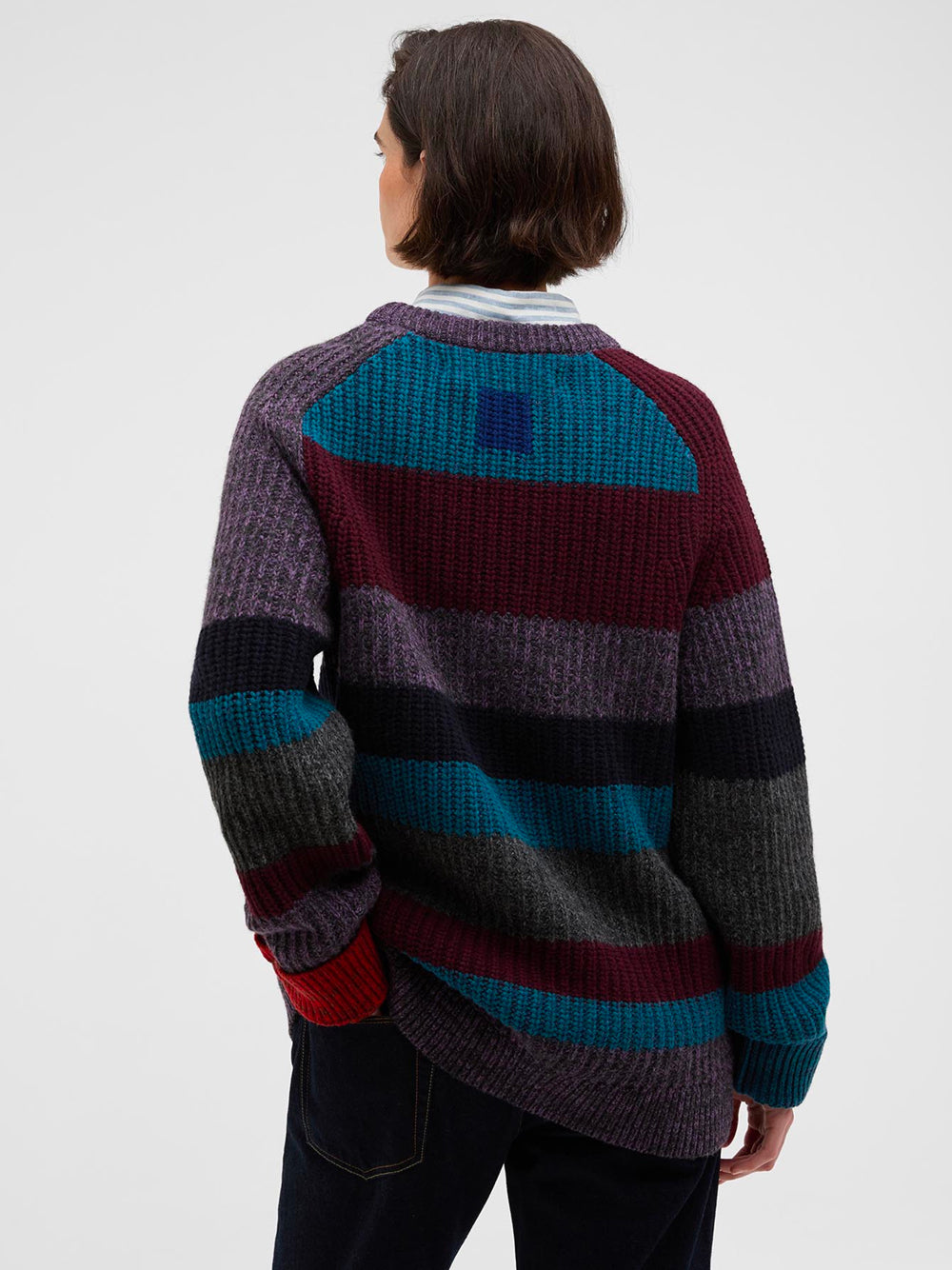 PAUL SMITH LOVES BARBOUR Multicolor Striped Crew Neck Sweater for Men